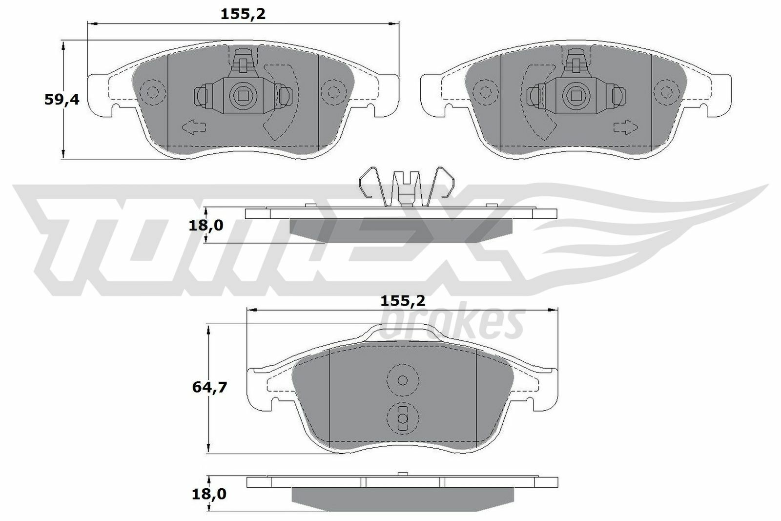 Sada brzdových destiček, kotoučová brzda TOMEX Brakes